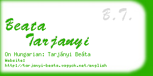 beata tarjanyi business card